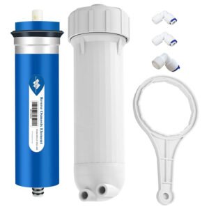 Alberts Filter 400 GPD RO Membrane, Reverse Osmosis Membrane with Membrane Housing, 1/4" Quick-Connect Fittings, Check Valve, Replacement for Under Sink Home Drinking RO Water Filter System